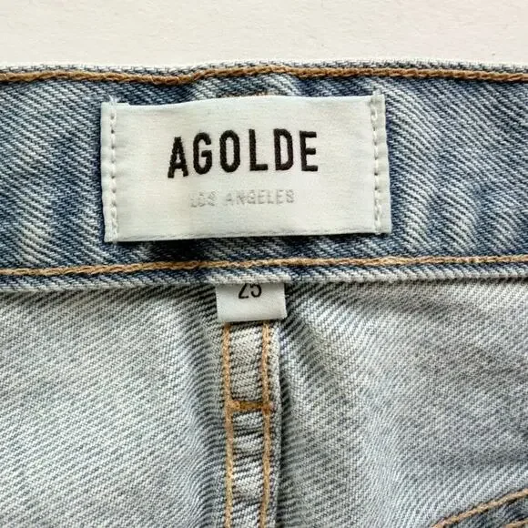 Agolde '90s Jeans Mid-Rise Loose Fit Size 25 Distressed Straight Leg Retro USA - Picture 4 of 9